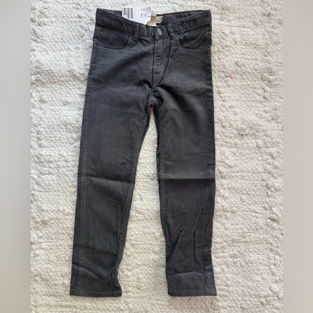 H&M Boy’s Slim Straight Corduroy’s in Charcoal Grey size 7-8